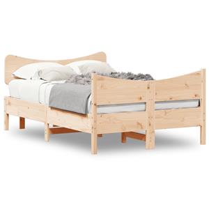 VidaXL Bedframe met hoofdbord massief grenenhout 120x200 cm