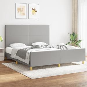 VidaXL Bedframe met hoofdbord stof lichtgrijs 180x200 cm