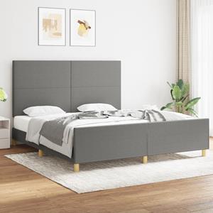 VidaXL Bedframe met hoofdbord stof donkergrijs 180x200 cm