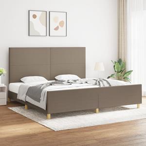 VidaXL Bedframe met hoofdbord stof taupe 200x200 cm