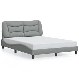 VidaXL Bedframe met hoofdbord stof lichtgrijs 120x200 cm