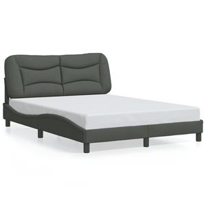 VidaXL Bedframe met hoofdbord stof donkergrijs 120x200 cm