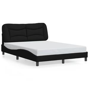 VidaXL Bedframe met hoofdbord stof zwart 120x200 cm