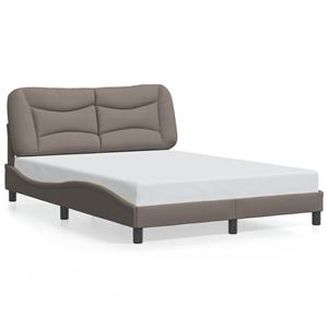 VidaXL Bedframe met hoofdbord stof taupe 120x200 cm