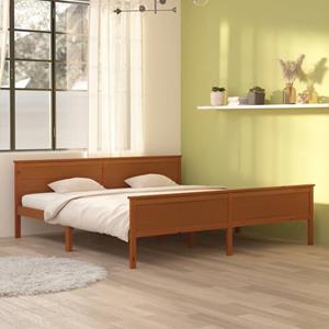 VidaXL Bedframe massief grenenhout honingbruin 200x200 cm