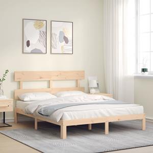 VidaXL Bedframe met hoofdbord massief hout 160x200 cm