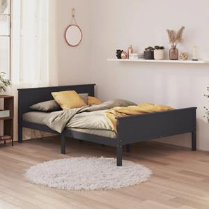 VidaXL Bedframe massief grenenhout grijs 160x200 cm