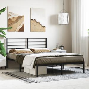 VidaXL Bedframe met hoofdbord metaal zwart 120x190 cm