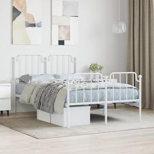 VidaXL Bedframe met hoofd- en voeteneinde metaal wit 120x190 cm