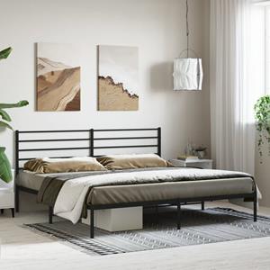 VidaXL Bedframe met hoofdbord metaal zwart 180x200 cm