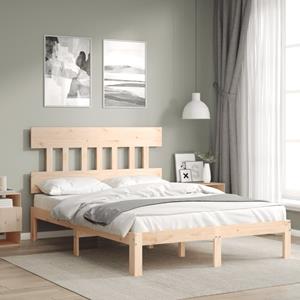 VidaXL Bedframe met hoofdbord massief hout 140x200 cm