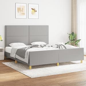 VidaXL Bedframe met hoofdeinde stof lichtgrijs 180x200 cm