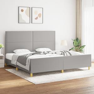 VidaXL Bedframe met hoofdeinde stof lichtgrijs 200x200 cm