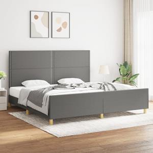 VidaXL Bedframe met hoofdeinde stof donkergrijs 200x200 cm