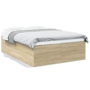 VidaXL Bedframe bewerkt hout sonoma eikenkleurig 140x200 cm