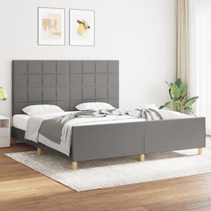 VidaXL Bedframe met hoofdeinde stof donkergrijs 180x200 cm