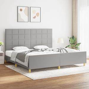 VidaXL Bedframe met hoofdeinde stof lichtgrijs 200x200 cm