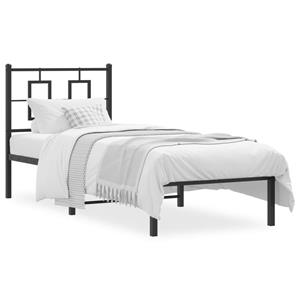 VidaXL Bedframe met hoofdbord metaal zwart 80x200 cm