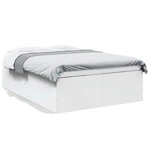 VidaXL Bedframe LED massief hout wit 120x200 cm