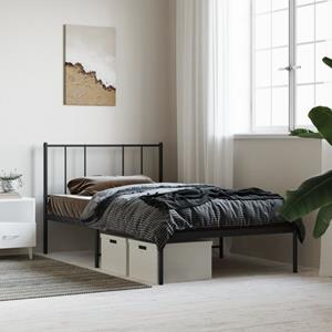 VidaXL Bedframe met hoofdbord metaal zwart 80x200 cm