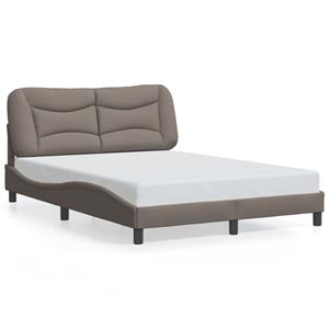 VidaXL Bedframe met hoofdbord stof taupe 140x190 cm