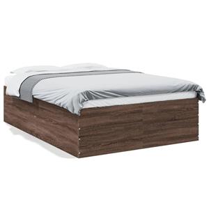 VidaXL Bedframe bewerkt hout bruin eikenkleur 135x190 cm