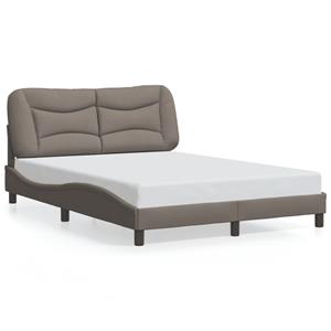 VidaXL Bedframe met hoofdbord stof taupe 140x200 cm