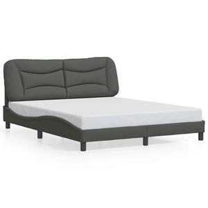 VidaXL Bedframe met hoofdbord stof donkergrijs 160x200 cm