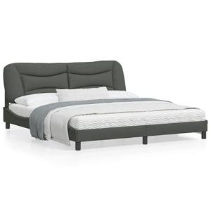 VidaXL Bedframe met hoofdbord stof donkergrijs 180x200 cm