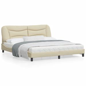 VidaXL Bedframe met hoofdbord stof crèmekleurig 180x200 cm