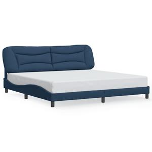 VidaXL Bedframe met hoofdbord stof blauw 200x200 cm