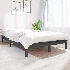 VidaXL Bedframe massief grenenhout grijs 120x190 cm