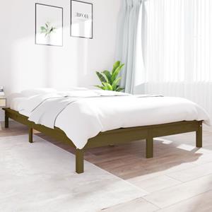 VidaXL Bedframe massief grenenhout honingbruin 120x190 cm