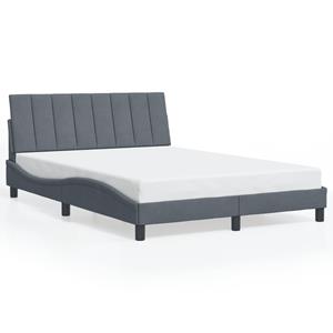 VidaXL Bedframe met hoofdeinde fluweel donkergrijs 140x190 cm