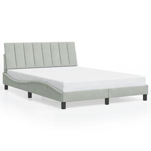 VidaXL Bedframe met hoofdeinde fluweel lichtgrijs 140x200 cm