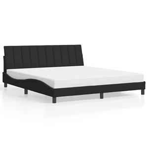 VidaXL Bedframe met hoofdeinde fluweel zwart 180x200 cm