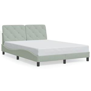 VidaXL Bedframe met hoofdeinde fluweel lichtgrijs 120x200 cm