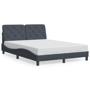 VidaXL Bedframe met hoofdeinde fluweel donkergrijs 120x200 cm