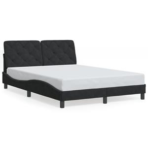 VidaXL Bedframe met hoofdeinde fluweel zwart 120x200 cm