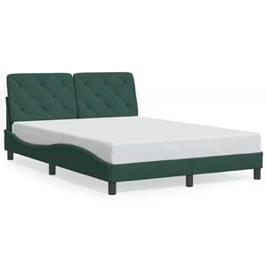 VidaXL Bedframe met hoofdeinde fluweel donkergroen 120x200 cm