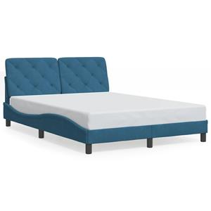 VidaXL Bedframe met hoofdeinde fluweel blauw 120x200 cm