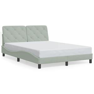 VidaXL Bedframe met hoofdeinde fluweel lichtgrijs 140x190 cm