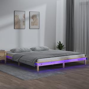 VidaXL Bedframe LED massief hout 120x200 cm