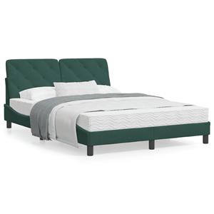 VidaXL Bedframe met hoofdeinde fluweel donkergroen 140x200 cm