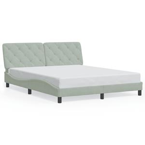 VidaXL Bedframe met hoofdeinde fluweel lichtgrijs 160x200 cm