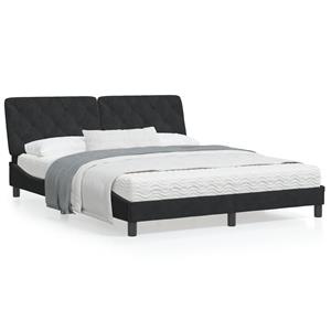 VidaXL Bedframe met hoofdeinde fluweel zwart 160x200 cm