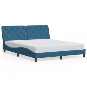 VidaXL Bedframe met hoofdeinde fluweel blauw 160x200 cm