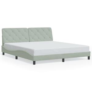 VidaXL Bedframe met hoofdeinde fluweel lichtgrijs 180x200 cm