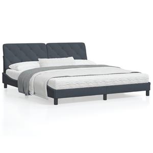 VidaXL Bedframe met hoofdeinde fluweel donkergrijs 180x200 cm