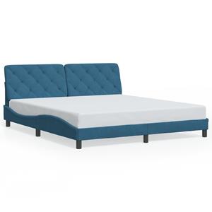 VidaXL Bedframe met hoofdeinde fluweel blauw 180x200 cm